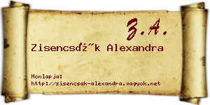 Zisencsák Alexandra névjegykártya